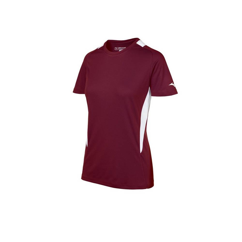 Mizuno Women's Softball Crew Neck Jersey Burgundy/White (350964-ASP)